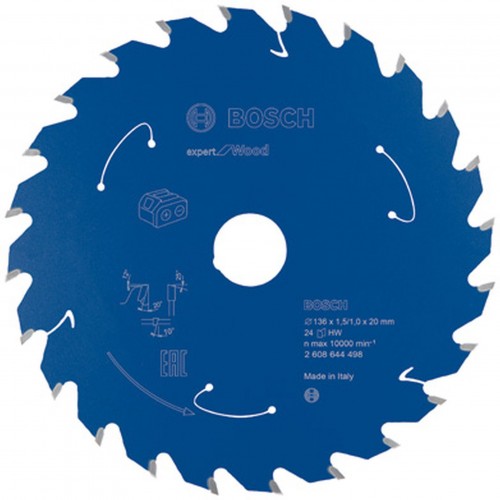 BOSCH Ostrze do piły tarczowej bezprzewodowej Expert for Wood 136x1,5/1x20 T24 2608644498