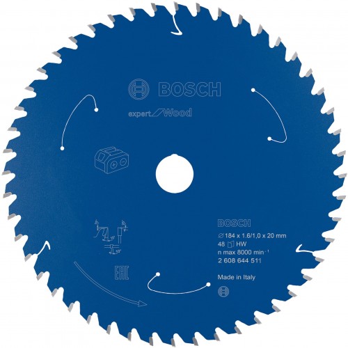 BOSCH Ostrze do piły tarczowej bezprzewodowej Expert for Wood 184x20x1,6/1x48T 2608644511