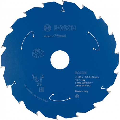 BOSCH Ostrze do piły tarczowej bezprzewodowej Expert 190x1.5x30mm 18Z, sztuk 1 2608644512