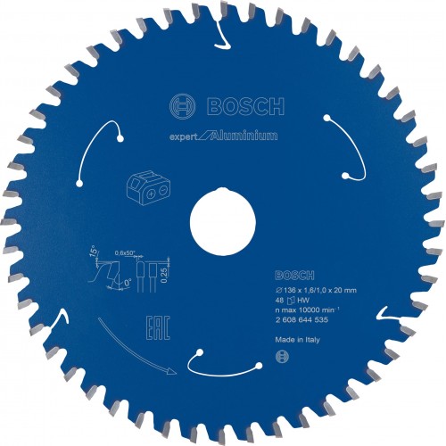 BOSCH Tarcza pilarska Expert for Aluminium 136×20×1,6/1×48T 2608644535 BOSCH Tarcza pilarska Expert for Aluminium 136×20×1,6/1×48T 2608644535