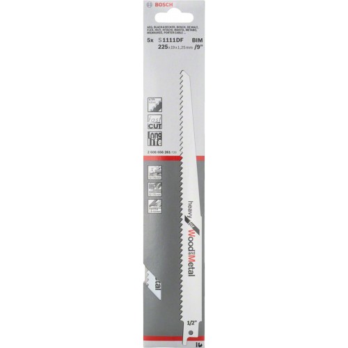BOSCH Brzeszczot do piły szabl. S 1111 DF Heavy for Wood and Metal 5 Szt. 2608656261 BOSCH Brzeszczot do piły szabl. S 1111 DF Heavy for Wood and Metal 5 Szt. 2608656261