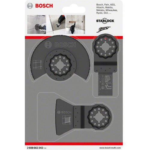 BOSCH 3-częściowy zestaw do płytek AIZ 20 AB (1x); ATZ 52 SC (1x); ACZ 85 LMT 2608662342