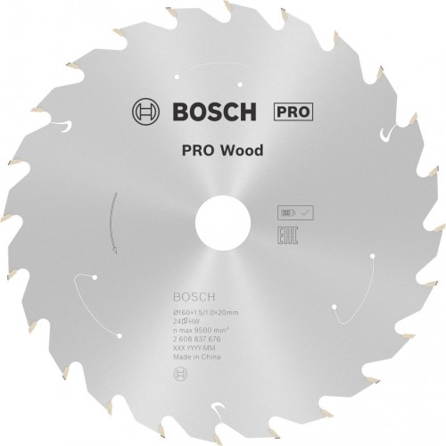 BOSCH Tarcza pilarska PRO Wood cordless 160x20/15,875x1,5/1,0x24T 2608837676
