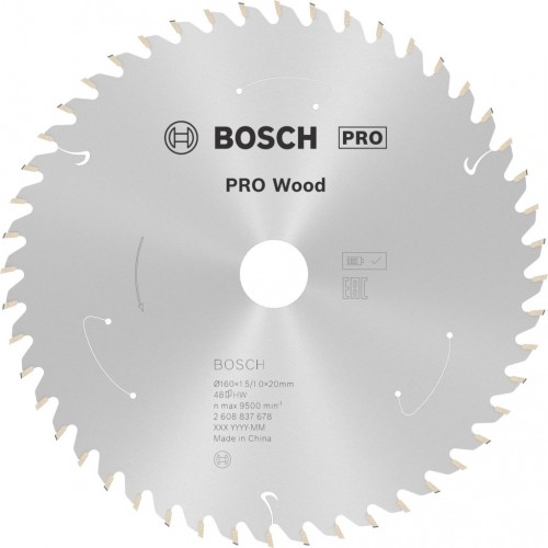 BOSCH Tarcza pilarska PRO Wood cordless 160x20/15,875x1,5/1,0x48T 2608837678