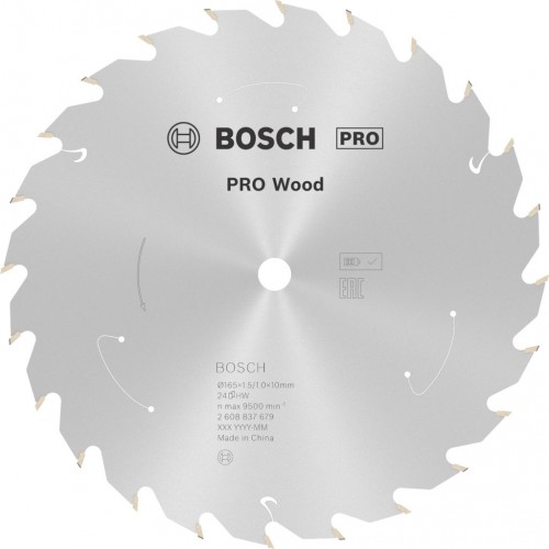 BOSCH Tarcza pilarska PRO Wood cordless 165x10x1,5/1,0x24T 2608837679