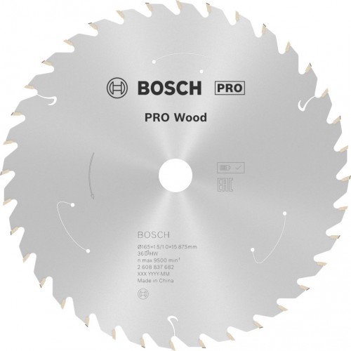 BOSCH Tarcza pilarska PRO Wood cordless 165x15,875x1,5/1,0x36T 2608837682