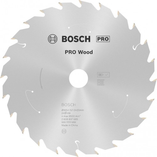 BOSCH Tarcza pilarska PRO Wood cordless 165x20x1,5/1,0x24T 2608837685