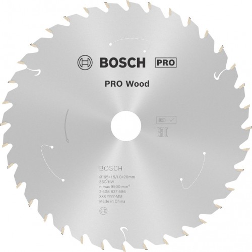 BOSCH Tarcza pilarska PRO Wood cordless 165x20/16x1,5/1,0x36T 2608837686