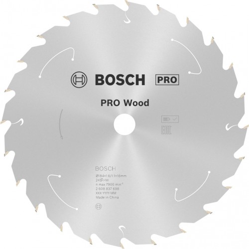 BOSCH Tarcza pilarska PRO Wood cordless 184x16x1,6/1,1x24T 2608837698