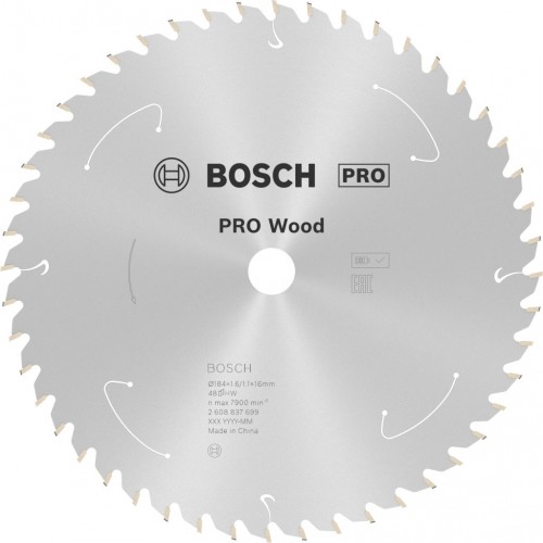 BOSCH Tarcza pilarska PRO Wood cordless 184x16x1,6/1,1x48T 2608837699