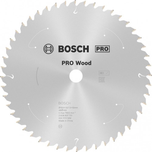 BOSCH Tarcza pilarska PRO Wood cordless 184x16x1,6/1,0x48T 2608837701
