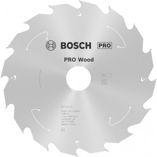 BOSCH Tarcza pilarska PRO Wood cordless 190x30/20x1,6/1,1x16T 2608837706