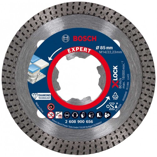 BOSCH Diamentowa tarcza tnąca EXPERT HardCeramic X-LOCK 85 x 22,23 x 1,6 x 7 mm 2608900656