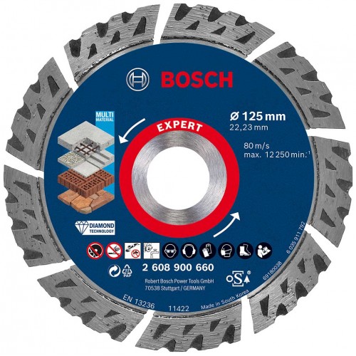 BOSCH Diamentowa tarcza tnąca EXPERT MultiMaterial 125 x 22,23 x 2,2 x 12 mm 2608900660