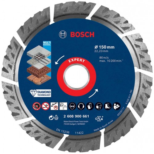 BOSCH Diamentowa tarcza tnąca EXPERT MultiMaterial 150 x 22,23 x 2,4 x 12 mm 2608900661