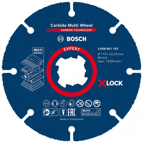 BOSCH Tarcza tnąca EXPERT Carbide Multi Wheel X-LOCK 115 mm, 22,23 mm 2608901192