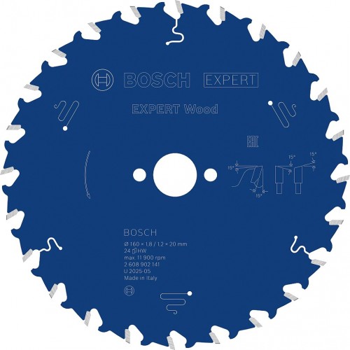 BOSCH Tarcza pilarska Expert for Wood 160 × 1,8/1,2 × 20 mm, T24 2608902141