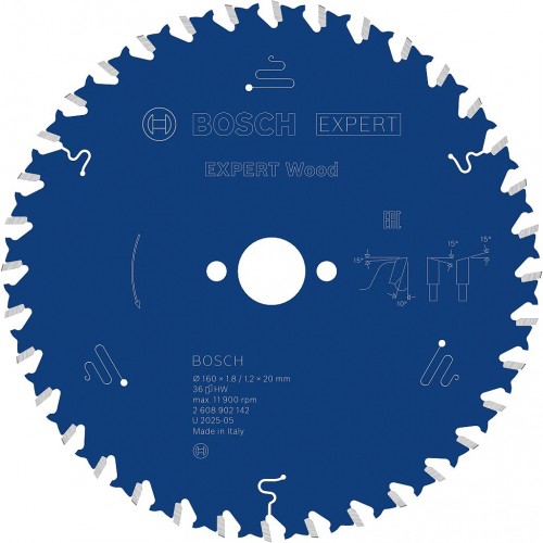 BOSCH Tarcza pilarska Expert for Wood 160 × 1,8/1,2 × 20 mm, T36 2608902142