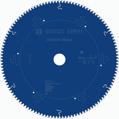 BOSCH Tarcza pilarska EXPERT Wood, 254 × 2,6 / 1,8 × 25,4 mm, T120 2608902244