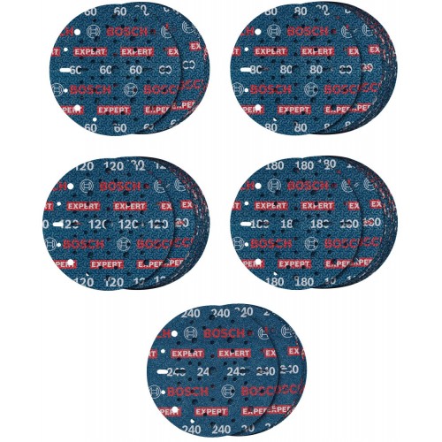 BOSCH Zestaw krążków ściernych j EXPERT O780 Foil,150 mm,G60/G80/G120/G180/G240 2608902470