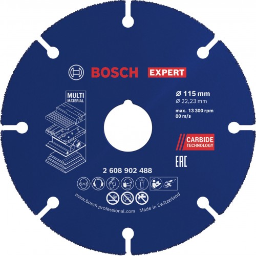 Bosch EXPERT Carbide Multi Wheel Węglikowa tarcza tnąca 115mm, 22,23mm 2608902488 Bosch EXPERT Carbide Multi Wheel Węglikowa tarcza tnąca 115mm, 22,23mm 2608902488