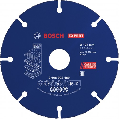 Bosch EXPERT Carbide Multi Wheel Węglikowa tarcza tnąca 125mm, 22,23mm 2608902 Bosch EXPERT Carbide Multi Wheel Węglikowa tarcza tnąca 125mm, 22,23mm 2608902