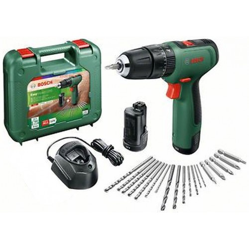 BOSCH EasyDrill 1200 Akumulatorowa, 2-biegowa wiertarko-wkrętarka (2x 1,5 Ah) 06039D3105