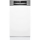 Bosch Serie 6 Zmywarka do zabudowy z panelem 45 cm Stal szczotkowana SPI6EMS21E