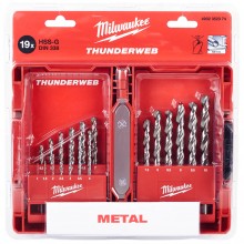 Milwaukee ThunderWeb Wiertła do metalu HSS-G (19 szt) 4932352374