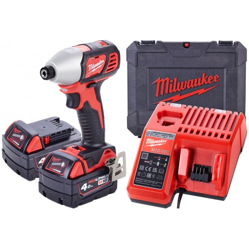 Milwaukee M18 BID-402C Klucz udarowy 2x4.0 Ah, Walizka 4933443580