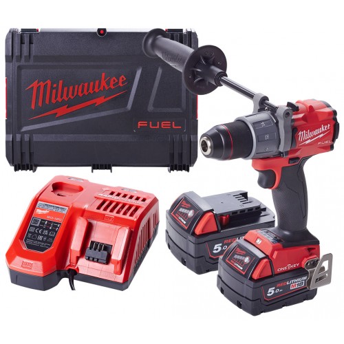 Milwaukee M18 ONEPD2-502X Wiertarko-wkrętarka udarowa 2x5.0 Ah, HD Walizka 4933464527