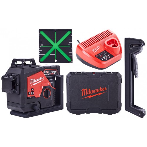 Milwaukee M12 3PL-401C Laser zielony 3-płaszczyznowy 360° 1x4.0 Ah, Walizka 4933478102