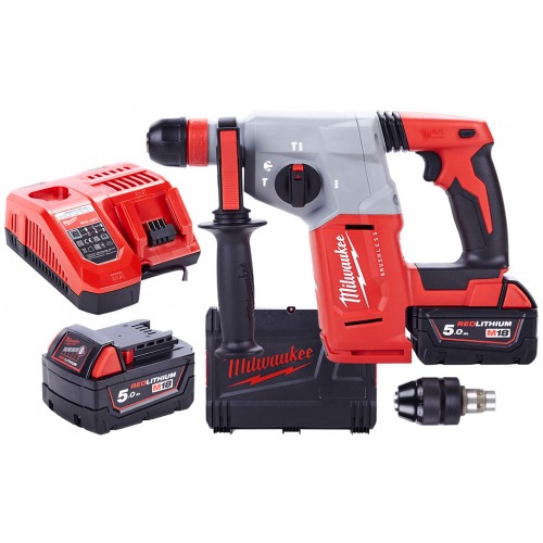 Milwaukee M18 BLHX-502X Bezszczotkowy młot SDS-Plus 2x5.0 Ah, HD Walizka 4933478892