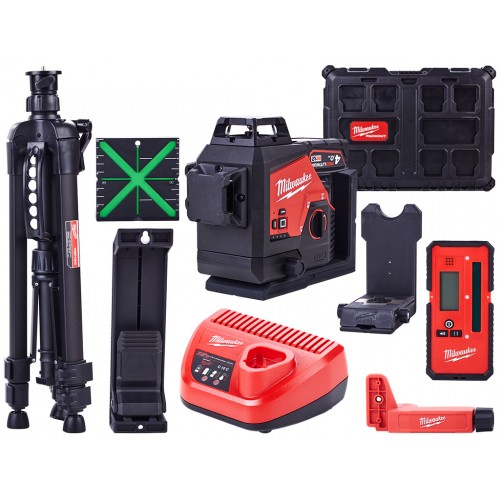 Milwaukee M12 3PLKIT-401P Laser zielony 3-płaszczyznowy 360° 4933478960