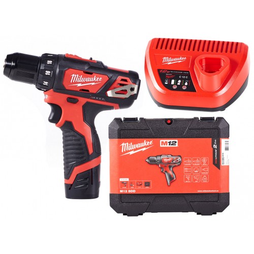 Milwaukee M12 BDD-201C Subkompaktowa wiertarko-wkrętarka 1x2.0 Ah, Walizka 4933479439