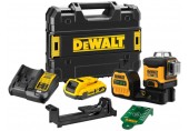 DeWALT DCE089D1G18 Laser krzyzowy samopoziomujący, 3x 360 ° zielony (1x2,0Ah/18V/12V)