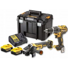 DeWALT DCK2020P2T Zestaw narzędzi Wkrętarka DCD791 Szlifierka DCG405 (2x5,0Ah/18V)