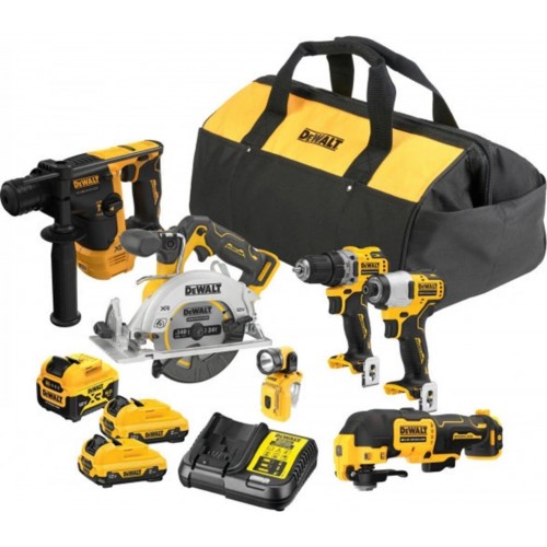 DeWALT DCK611P1D2 Zestaw Combo (DCD701+DCF801+DCS512+DCH072+DCS353+DCL510+1x5,0Ah+2x2,0Ah)