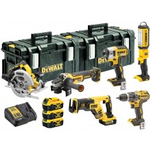 DeWALT DCK623P3 Kombo zestaw 18V(DCG405,DCS367,DCS570,DCF887,DCD796,DCL050,2 xDS300,DCB115