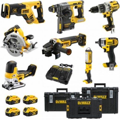 DeWALT DCK820P4 kombo zestaw narzędzi AKU 18 V 7 rodzajów narzędzi, 4x akumulator