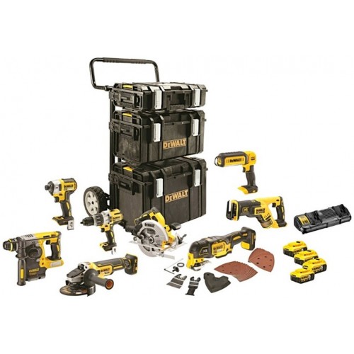 DeWALT zestaw Combo 8 narzędzi akumulatorowych 18V Li-Ion XR 4x5,0Ah,3 kufry DCK853P4