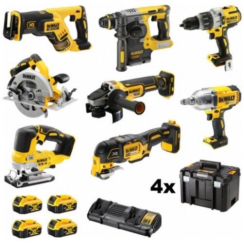 DeWALT DCK865P4T Aku-Kombo Zestaw narzędzi 7 rodzajów narzędzi, 18V XR 4 x 5Ah TSTAK