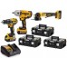 DEWALT DCKM009 Aku. Zestaw narzedzi DCD791+DCF899+DCG406 (18V/ 3x5,0Ah)