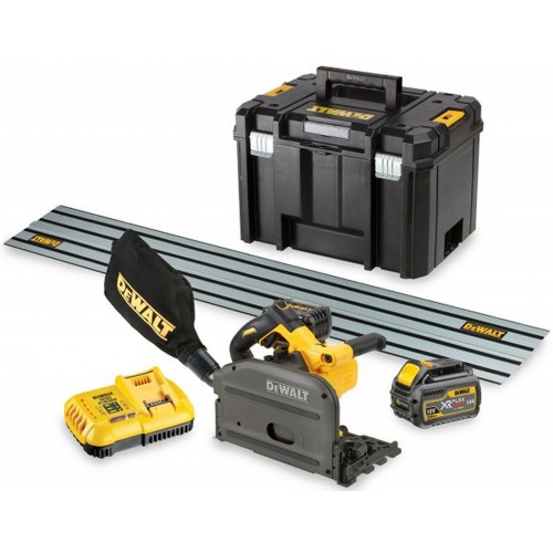 DeWALT DCS520T2R Aku Zagłębiarka 165mm, FlexVolt 54V 2x6,0 Ah + szyna 1,5 m