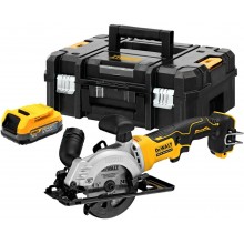 DeWALT DCS571E1T Aku Pilarka tarczowa (115mm/18V/1x1,7Ah PowerStack) bez ładowarki, Tstak