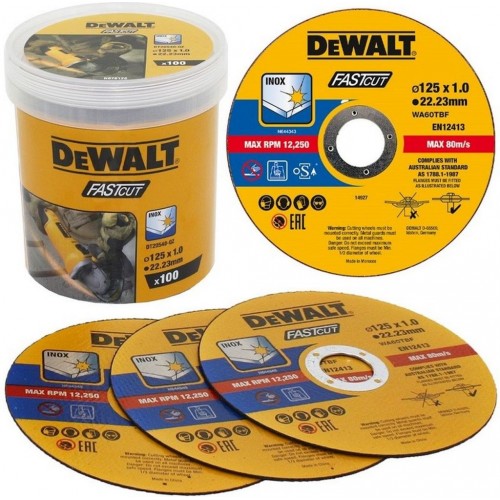 DeWALT DT20540 Tarcza tnąca do metalu 125 mm (opakowanie 100 szt) DeWALT DT20540 Tarcza tnąca do metalu 125 mm (opakowanie 100 szt)