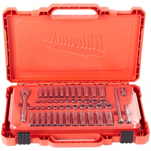 Milwaukee 4932464944 Zestaw nasadek metrycznych i calowych 1/4 z grzechotką