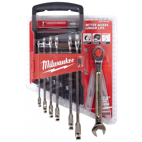 Milwaukee 4932464993 Zestawy kluczy płaskooczkowych z grzechotką MAX BITE