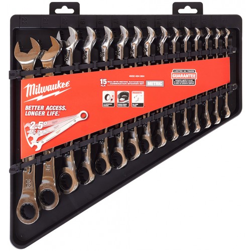 Milwaukee 4932464994 Zestawy kluczy płaskooczkowych z grzechotką MAX BITE™