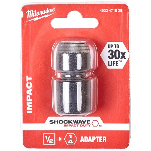 Milwaukee Shockwave Adapter Kwadrat 1/2" - Hex F 1/4" 4932471828 Milwaukee Shockwave Adapter Kwadrat 1/2" - Hex F 1/4" 4932471828